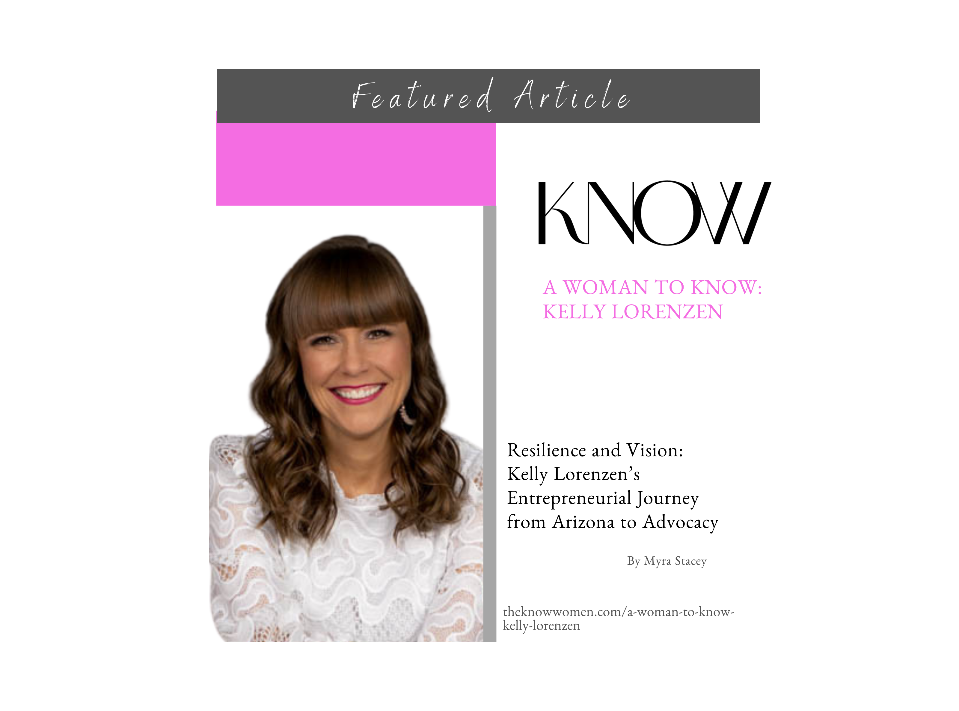 kelly lorenzen featured article as woman to know